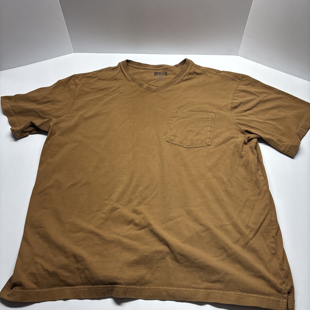 Duluth Trading Co Longtail T Shirt Mens 2XL Green Pocket Tee Crewneck Cotton